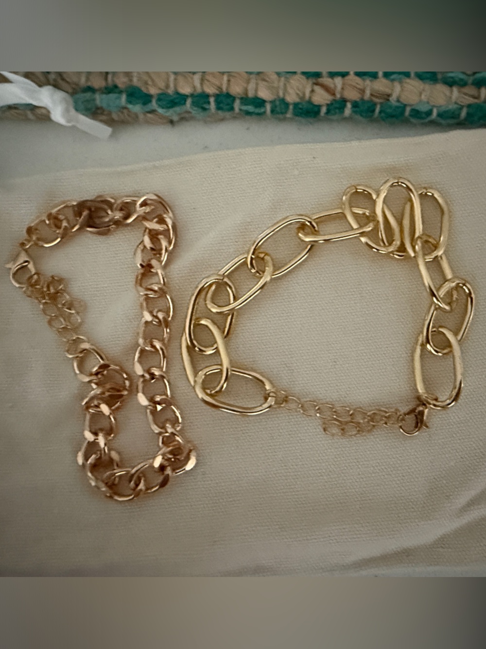 Modern Gold Link Bracelet Set - Women Jewelry